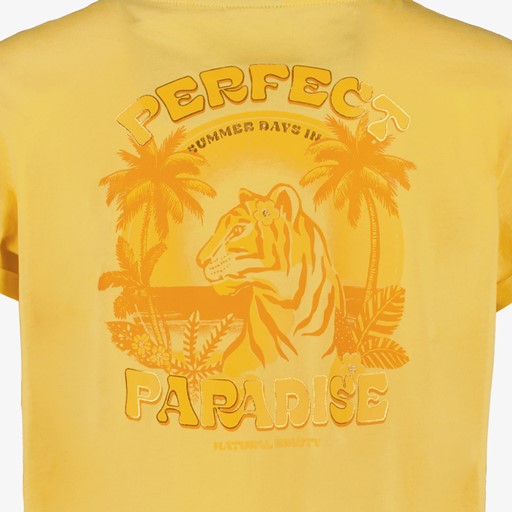 Meisjes T-shirt met backprint geel