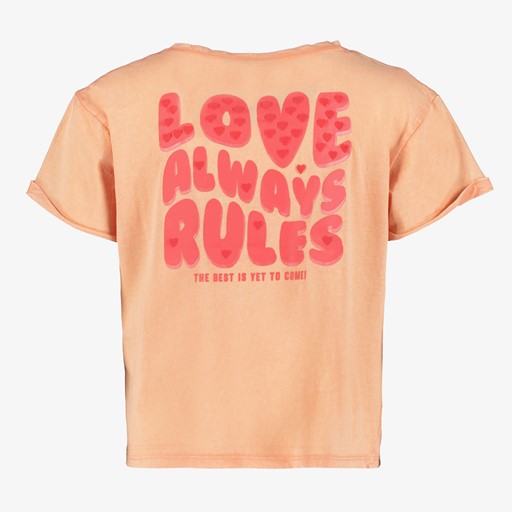Meisjes T-shirt met backprint roze
