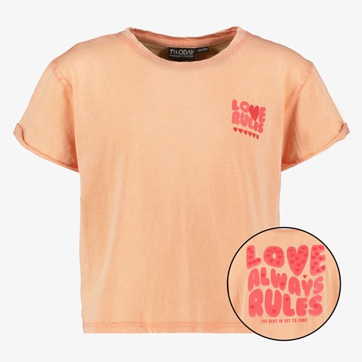 Meisjes T-shirt met backprint roze
