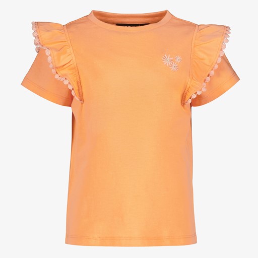 Meisjes T-shirt met ruches koraal