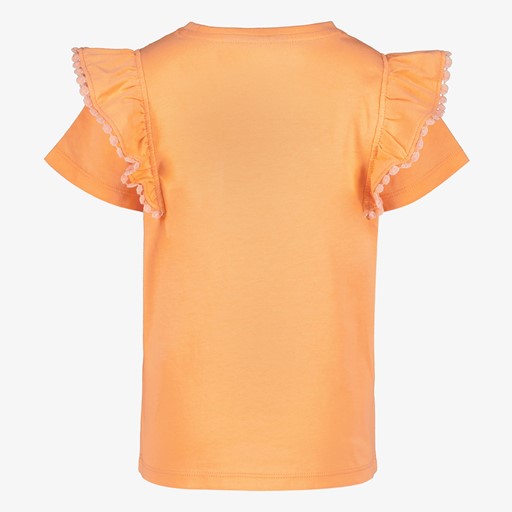 Meisjes T-shirt met ruches koraal