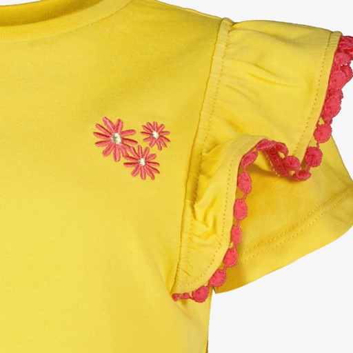 Meisjes T-shirt met ruches geel