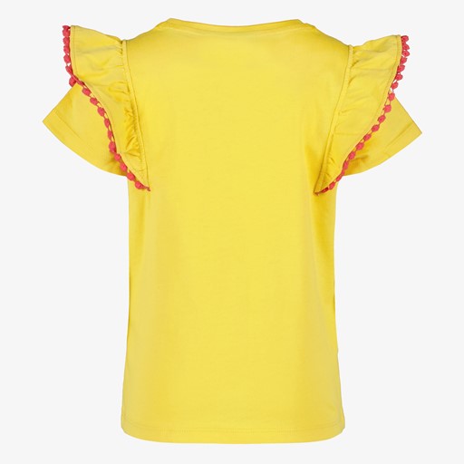 Meisjes T-shirt met ruches geel