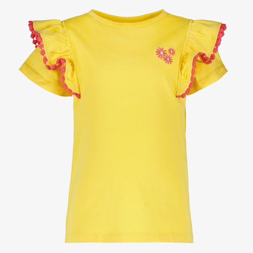 Meisjes T-shirt met ruches geel