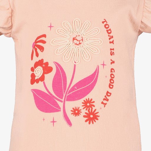 Meisjes T-shirt met bloem roze