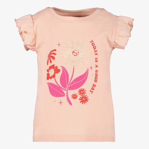 Meisjes T-shirt met bloem roze