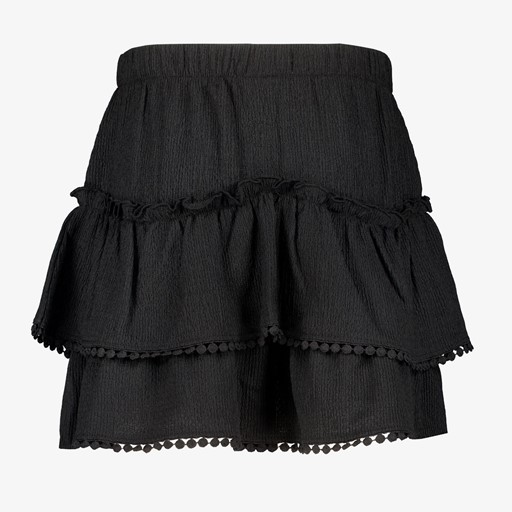 Meisjes rok met pompons zwart