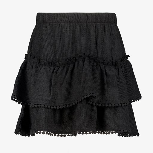 Meisjes rok met pompons zwart