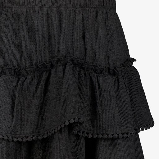 Meisjes rok met pompons zwart
