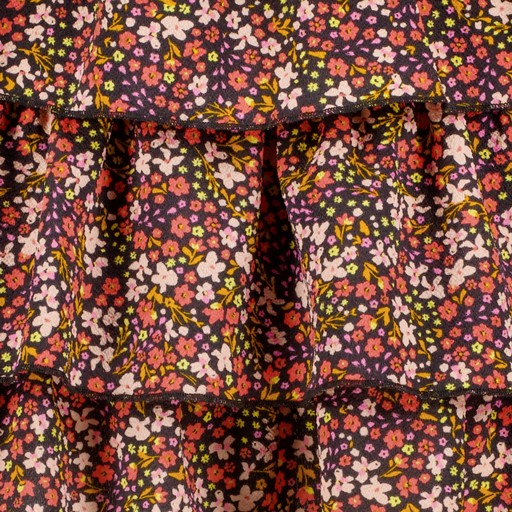 Meisjes rok met ruches bloemenprint