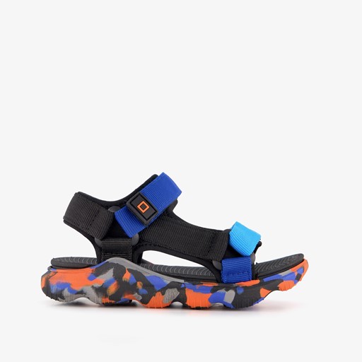 Jongens sandalen blauw oranje