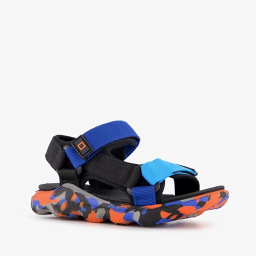 Jongens sandalen blauw oranje