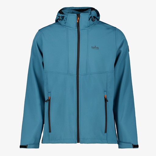 Heren outdoor softshell jas blauw