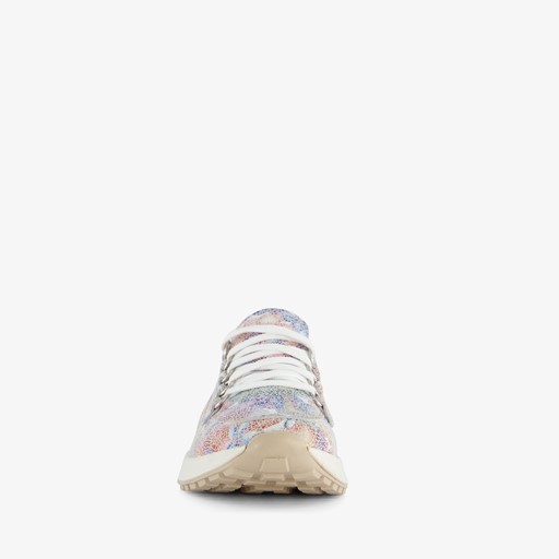 Leren dames sneakers met bloemenprint