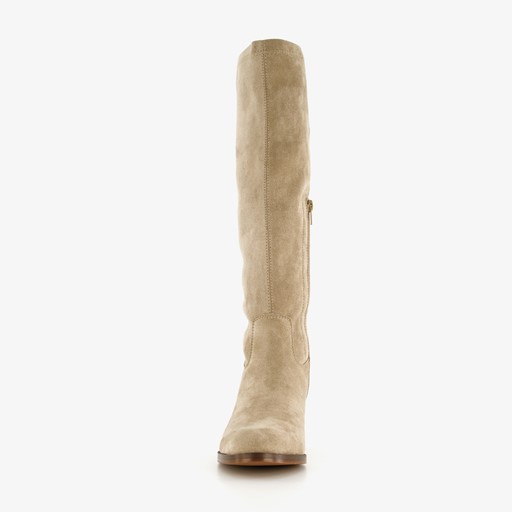 Hoge dames laarzen met hak beige