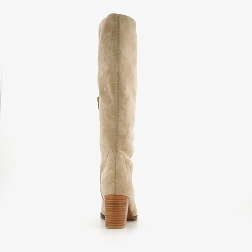 Hoge dames laarzen met hak beige