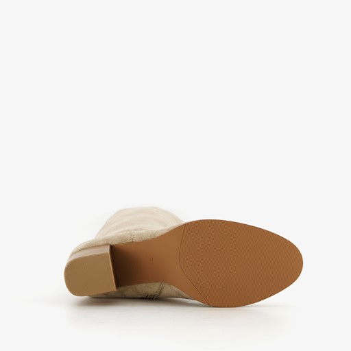 Hoge dames laarzen met hak beige