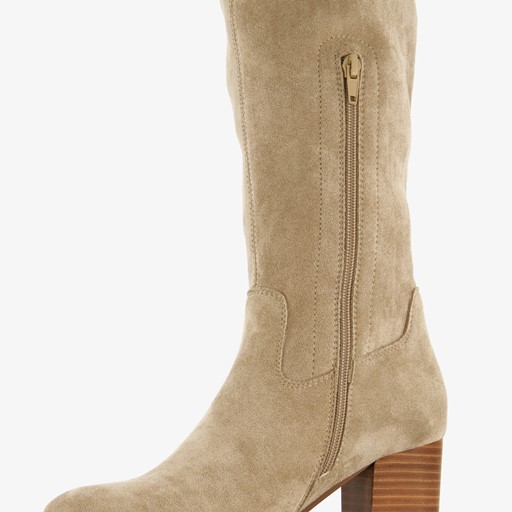 Hoge dames laarzen met hak beige
