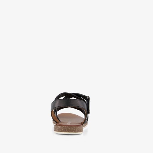 Leren dames sandalen zwart