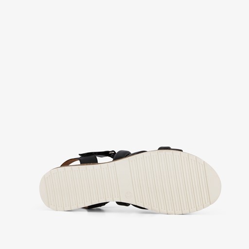Leren dames sandalen zwart