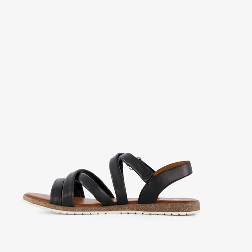 Leren dames sandalen zwart
