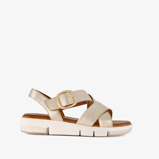 Leren dames sandalen goud