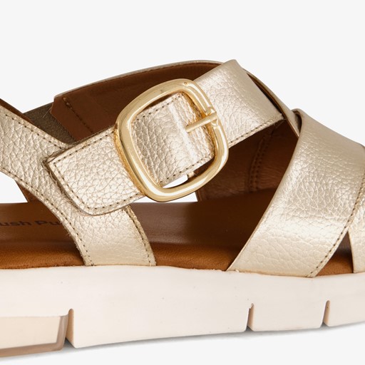 Leren dames sandalen goud
