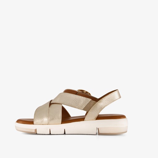 Leren dames sandalen goud