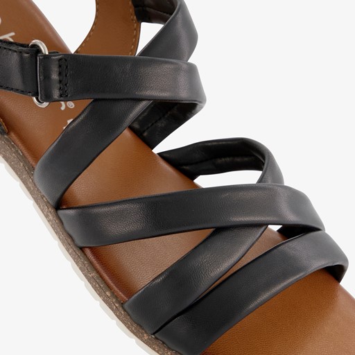 Leren dames sandalen zwart