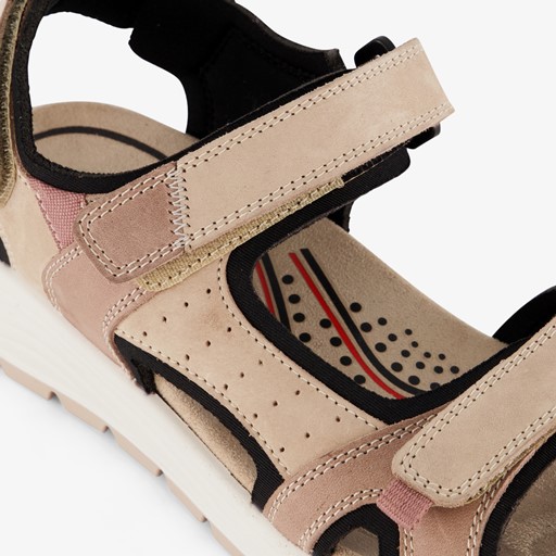 Leren dames sandalen beige