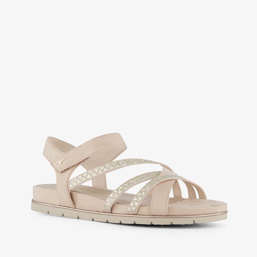 Dames sandalen beige goud