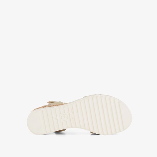 Dames sandalen met sleehak goud