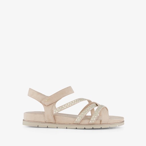 Dames sandalen beige goud