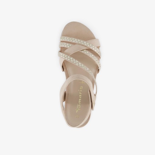 Dames sandalen beige goud