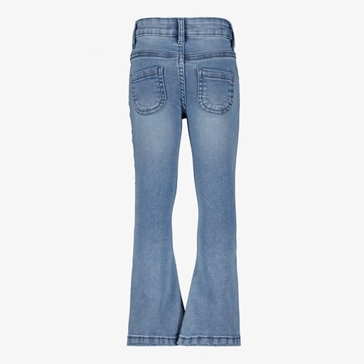 Meisjes flared jeans geborduurde bloemetjes