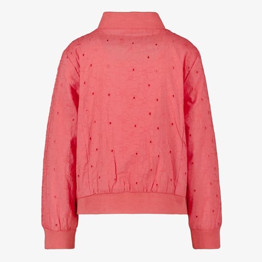 Meisjes broderie bomberjack koraal roze