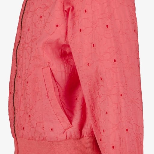 Meisjes broderie bomberjack koraal roze