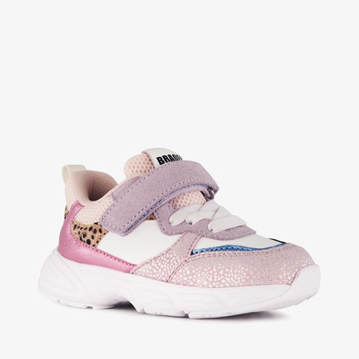 Leren meisjes sneakers metallic pastel