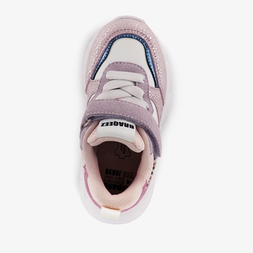 Leren meisjes sneakers metallic pastel