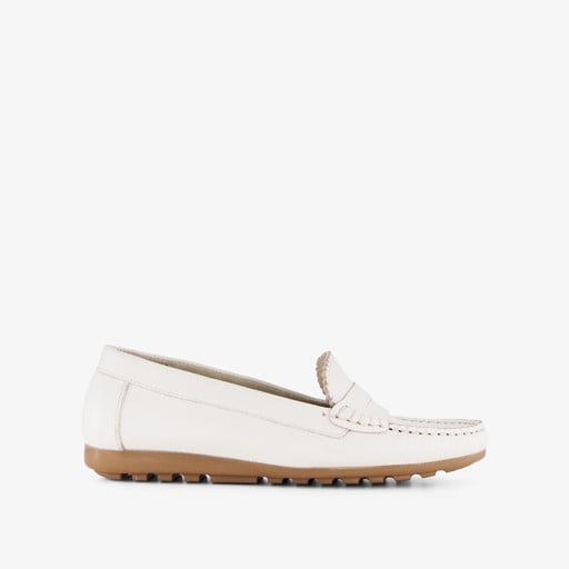 Suède dames mocassins wit