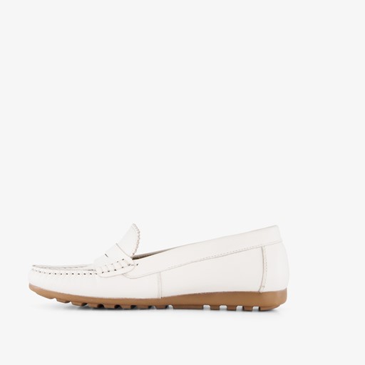 Suède dames mocassins wit