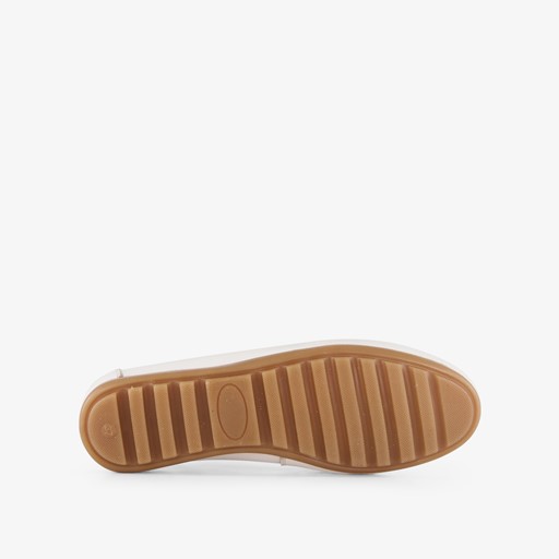 Suède dames mocassins wit