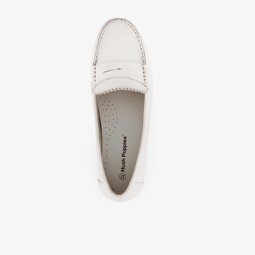 Suède dames mocassins wit