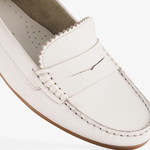 Suède dames mocassins wit