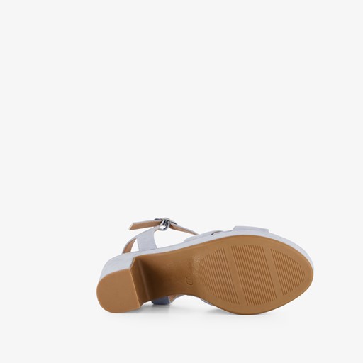 Dames sandalen met hak blauw