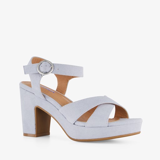 Dames sandalen met hak blauw