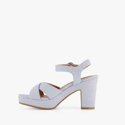 Dames sandalen met hak blauw