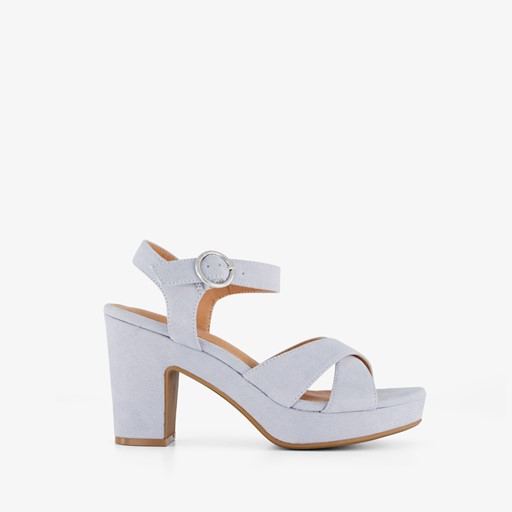 Dames sandalen met hak blauw