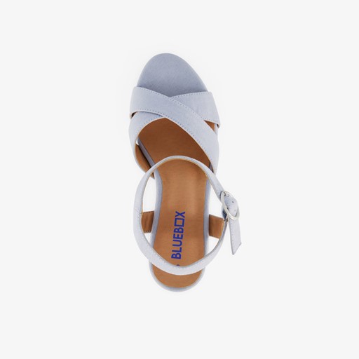 Dames sandalen met hak blauw