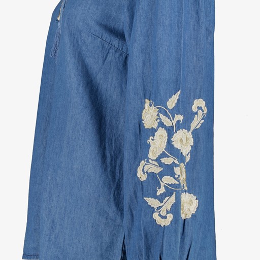 Dames denim blouse met borduursels